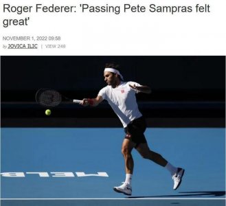 ​费德勒：超越桑普拉斯纪录是件大事 不介意纳达尔德约科维奇超越我