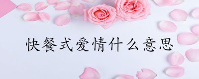 ​快餐式爱情什么意思