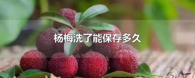 ​杨梅洗了能保存多久