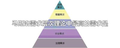 ​马斯洛需求层次理论中最高的需求是