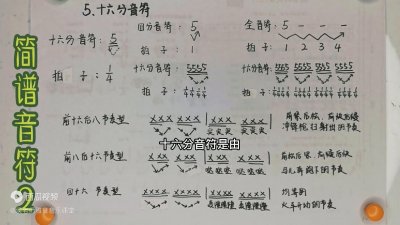 ​侯老师零基础简谱教唱，乐理知识：认识十六分音符，一起来学